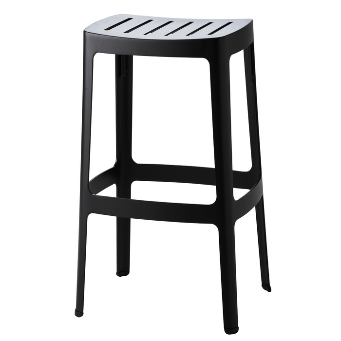 cane-line cut bar chair in Black, Aluminium without cushion
