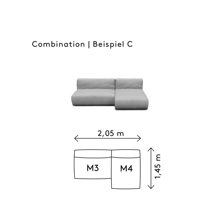 grow outdoor Sectional combination C2 cloud coal dimensions