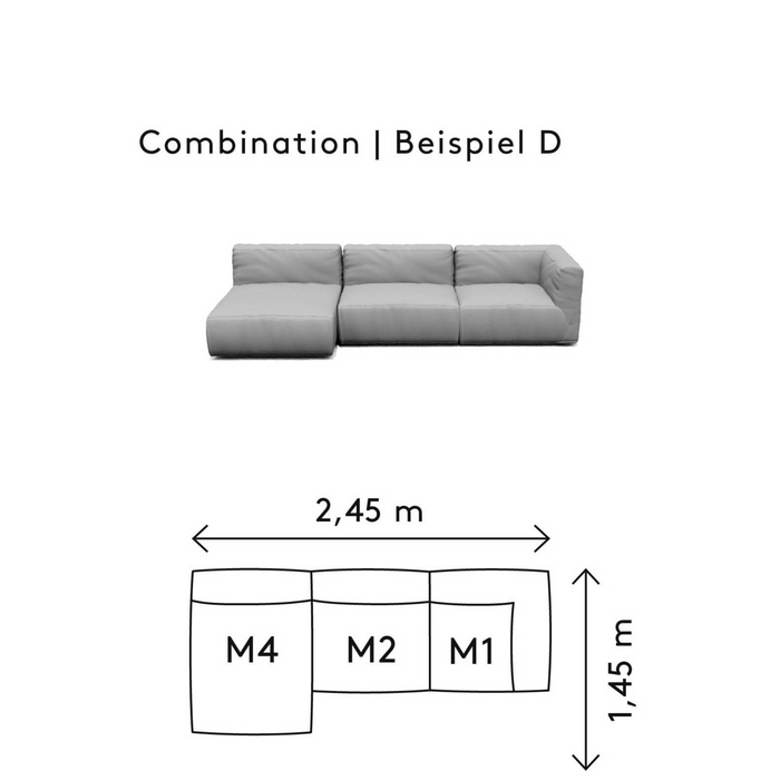 grow outdoor Sectional combination D3 cloud coal dimensions