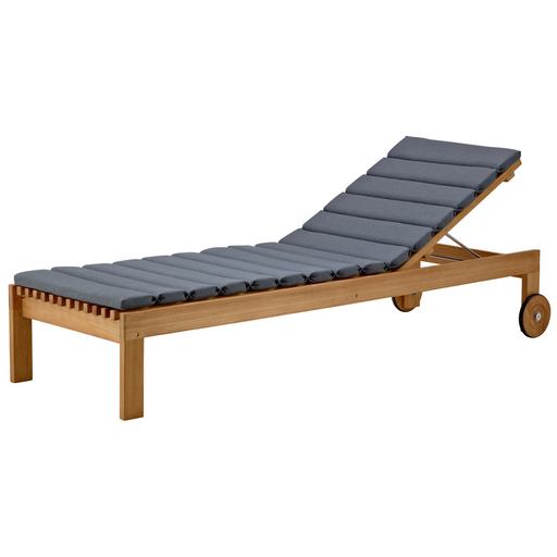 cane-line amaze sunbed teak sunbed with grey, cane-line natté cushion