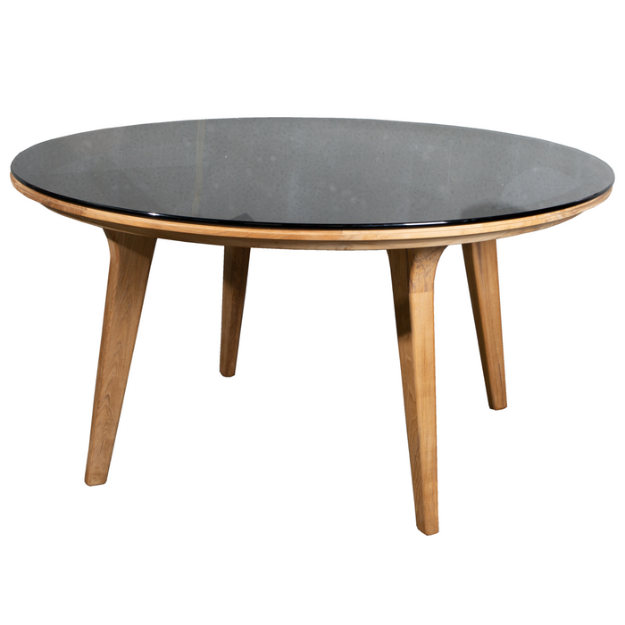 cane line aspect round dining table dia 56 smokey black