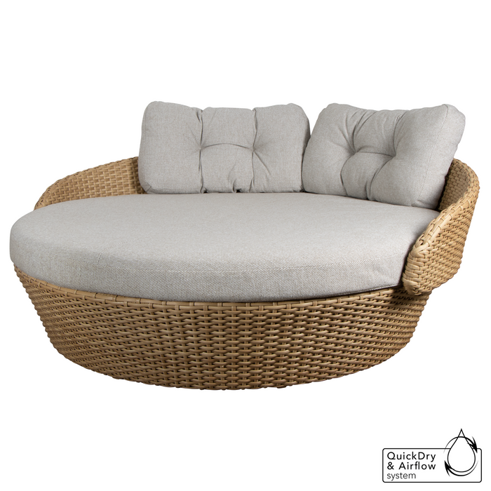 cane-line ocean large daybed in Natural, Large Flat Cane-line Weave daybed with Light Brown, Cane-line Wove cushion
