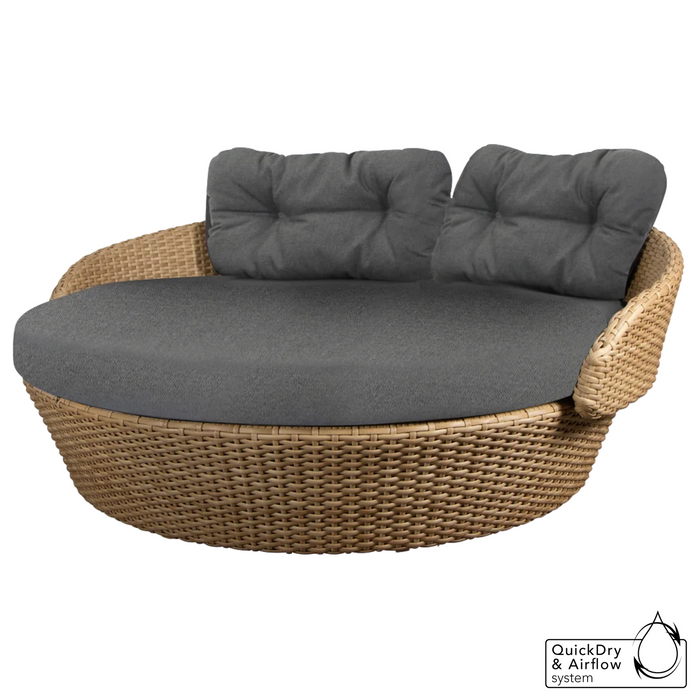 cane-line ocean large daybed in Natural, Large Flat Cane-line Weave daybed with Grey, Cane-line AirTouch cushion