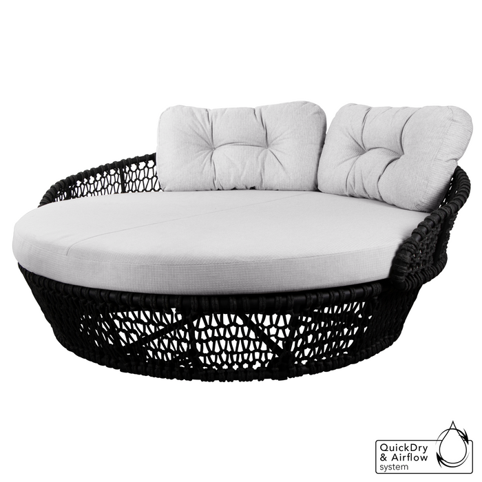 cane-line ocean large daybed in Dark Grey, Open Cane-line Soft Rope daybed with White Grey, Cane-line Link cushion