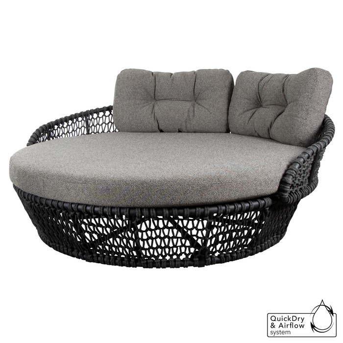 cane-line ocean large daybed in Dark Grey, Open Cane-line Soft Rope daybed with Dark Grey, Cane-line Wove cushion