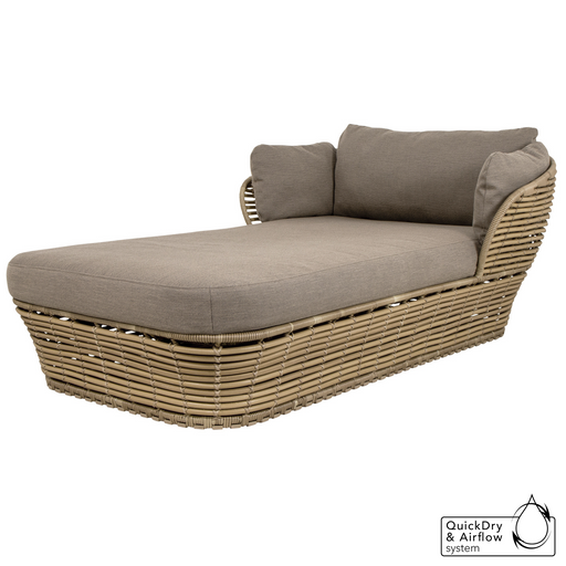 cane-line basket daybed in Natural, Braid Cane-line Weave Incl. Taupe Cane-line AirTouch