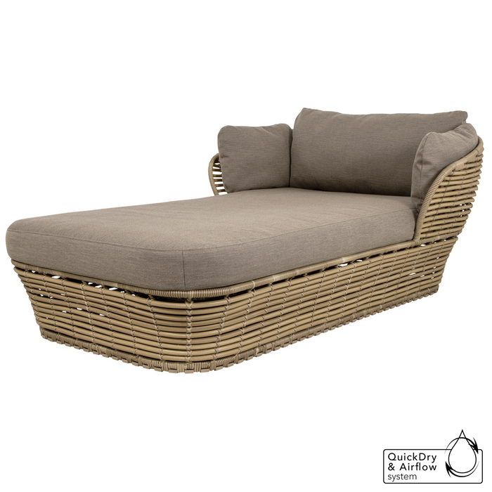 cane-line basket daybed in Natural, Braid Cane-line Weave Incl. Taupe Cane-line AirTouch