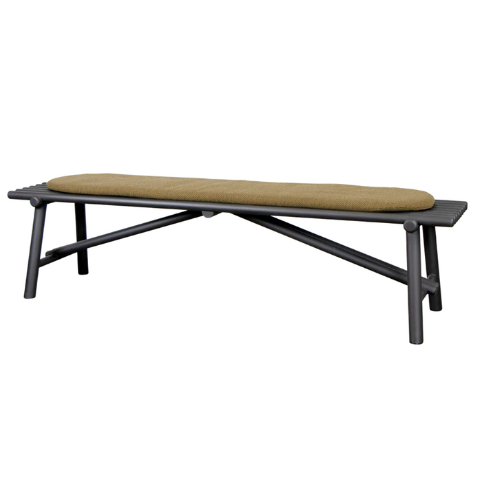 cane line Sticks bench Lava grey aluminium Turmeric yellow Cane line-Rise cushion