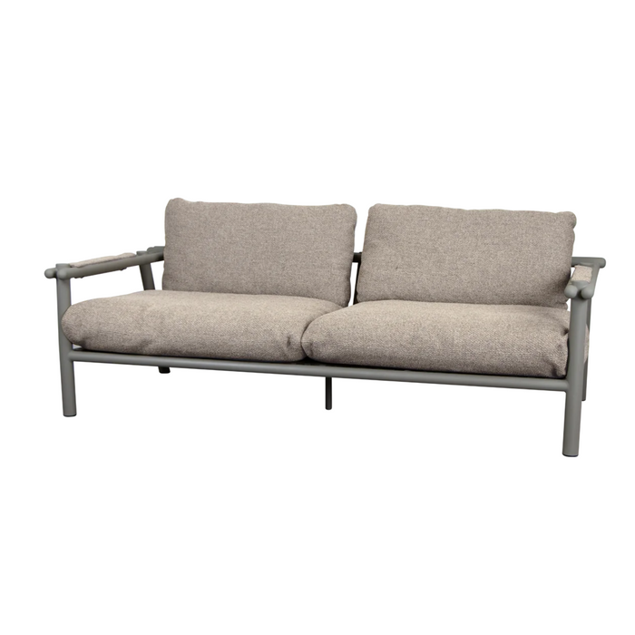 sticks 2 seater sofa Taupe aluminium sofa light brown Cane-line Rise cushion