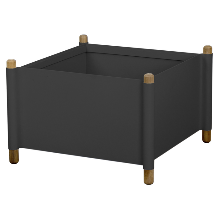 cane-line sticks planter small in Lava Grey, Aluminium w/Teak