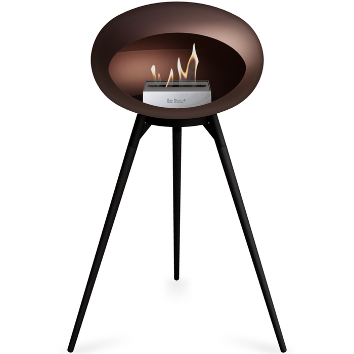Le Feu Mocca Dome Bioethanol Fireplace ground high black bowl, black legs and steel burner