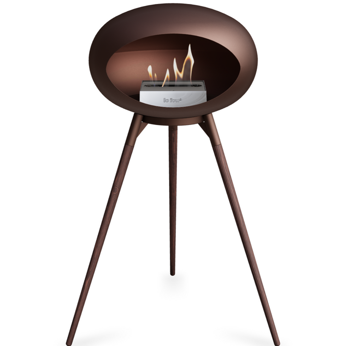 Le Feu Mocca Dome Bioethanol Fireplace ground high mocca bowl, smoked legs and steel burner