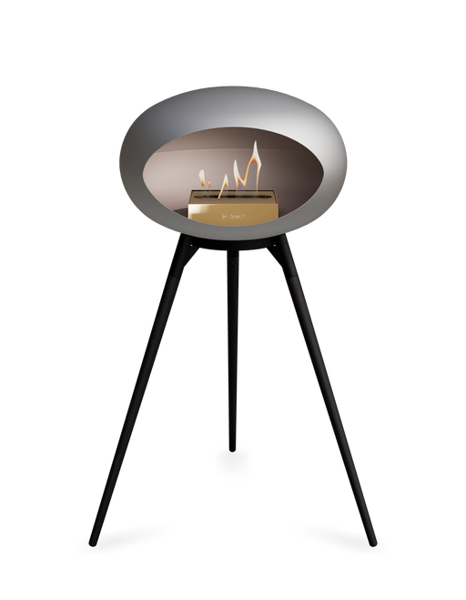 Le Feu Nickle Dome Bioethanol Fireplace ground high black bowl, black legs and rose gold burner