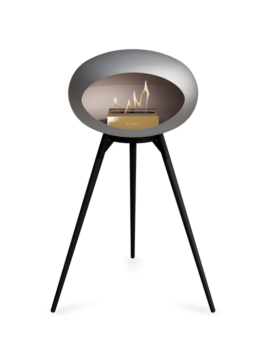 Le Feu Nickle Dome Bioethanol Fireplace ground high black bowl, black legs and rose gold burner