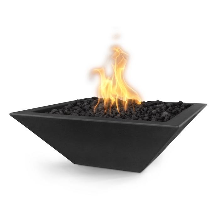24" Maya Fire Bowl-GFRC CONCRETE black