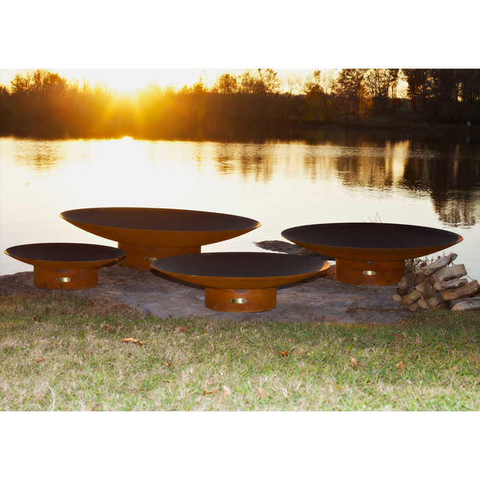 Fire pit art outdoor Asia 48" fire pit stainless steel without wood in a lake lifestyle