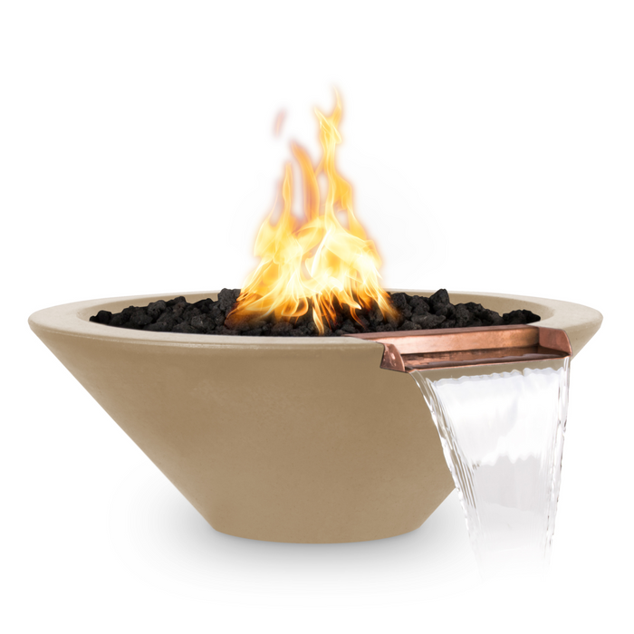 36 cazo fire & water bowl gfrc concrete brown
