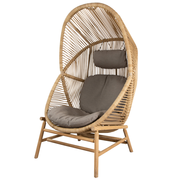 cane line hive chair Natural, small round tube Cane-line Weave with teak base and Taupe, Cane-line AirTouch cushion