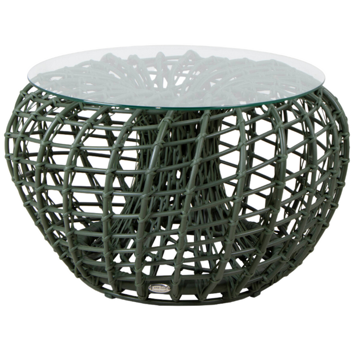 Cane line Nest coffee table footstool small dark green with wind screen