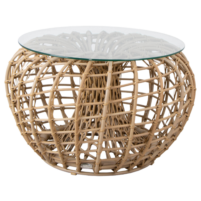 Cane line Nest coffee table footstool small natural with wind screen
