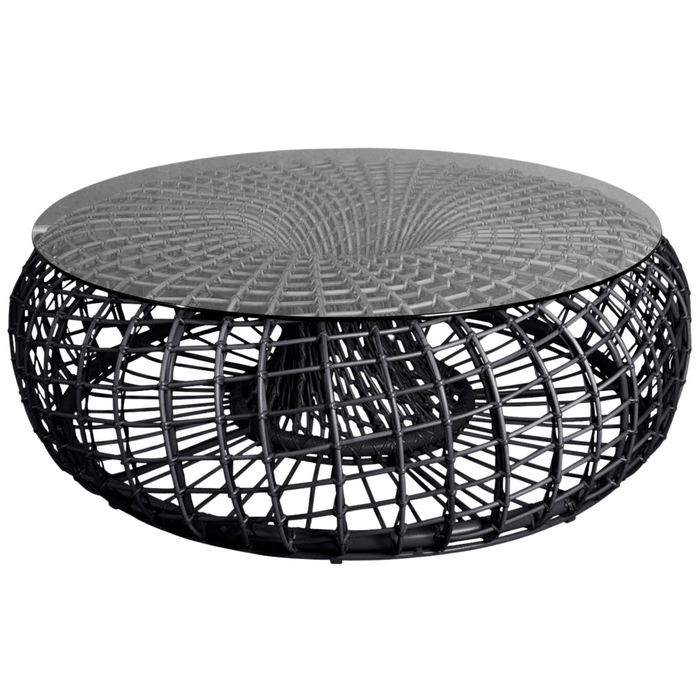 Cane line Nest coffee table footstool large Aluminium Weave ava grey with wind screen
