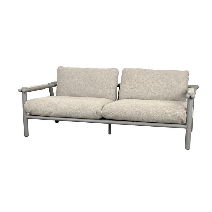 sticks 2 seater sofa Taupe aluminium sofa Desert sand Cane-line Rise cushion