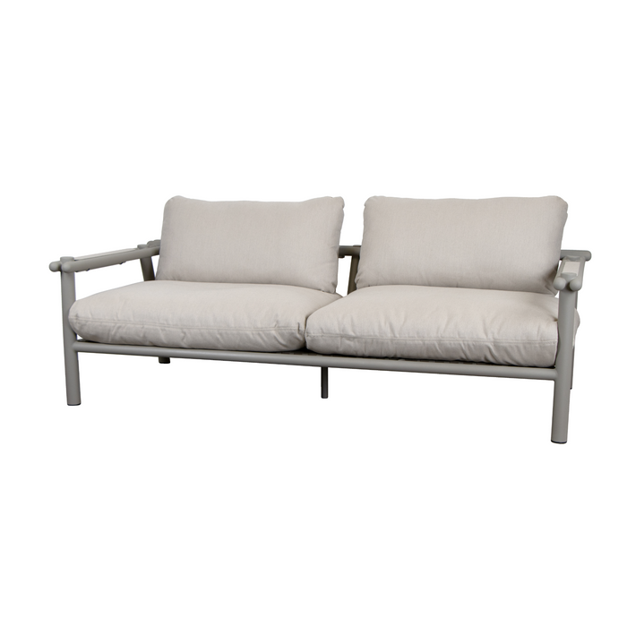 sticks 2 seater sofa Taupe aluminium sofa Sand Cane-line Natté cushion