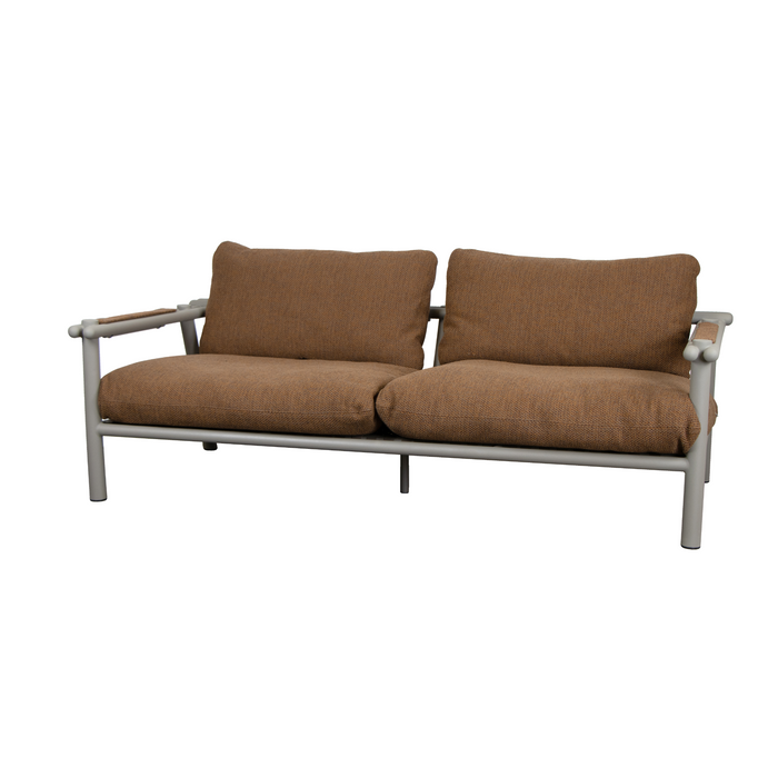 sticks 2 seater sofa Taupe aluminium sofa Umber brown Cane-line Rise cushion