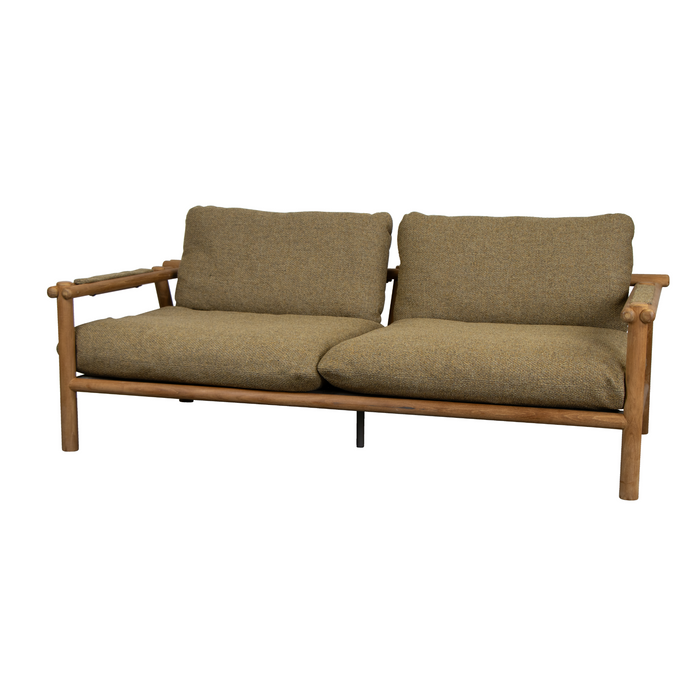 sticks 2 seater sofa teak sofa Turmeric yellow Cane-line Rise cushion