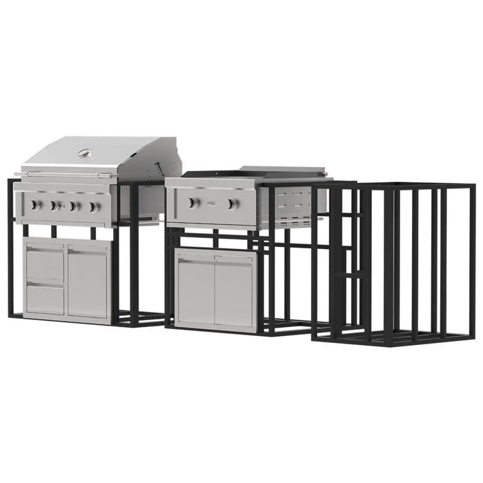 videl usa grill signature collection 3 in stainless steel with support