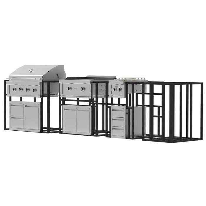 videl usa grill signature collection 4 in stainless steel with support