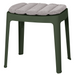 cane-line cut stool in Dark Green, Aluminium chair with Light Grey, Cane-line Focus cushion