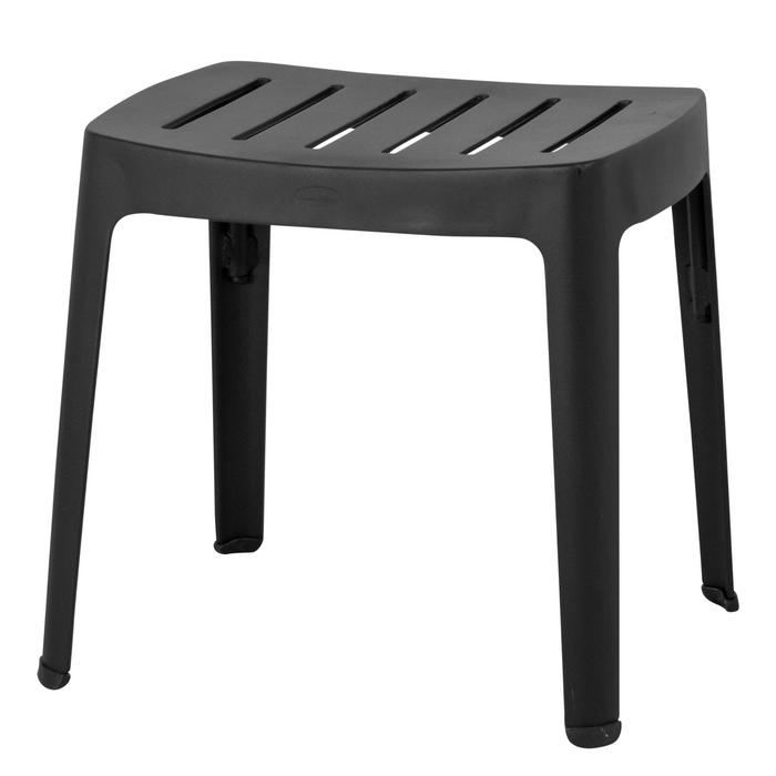 cane-line cut stool in Black, Aluminium chair without cushion