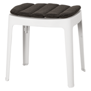 cane-line cut stool in White, Aluminium chair with Dark Grey, Cane-line Focus cushion