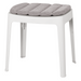 cane-line cut stool in White, Aluminium chair with Light Grey, Cane-line Focus cushion