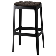 cane-line cut bar chair in Black, Aluminium with Dark Grey, Cane-line Focus cushion