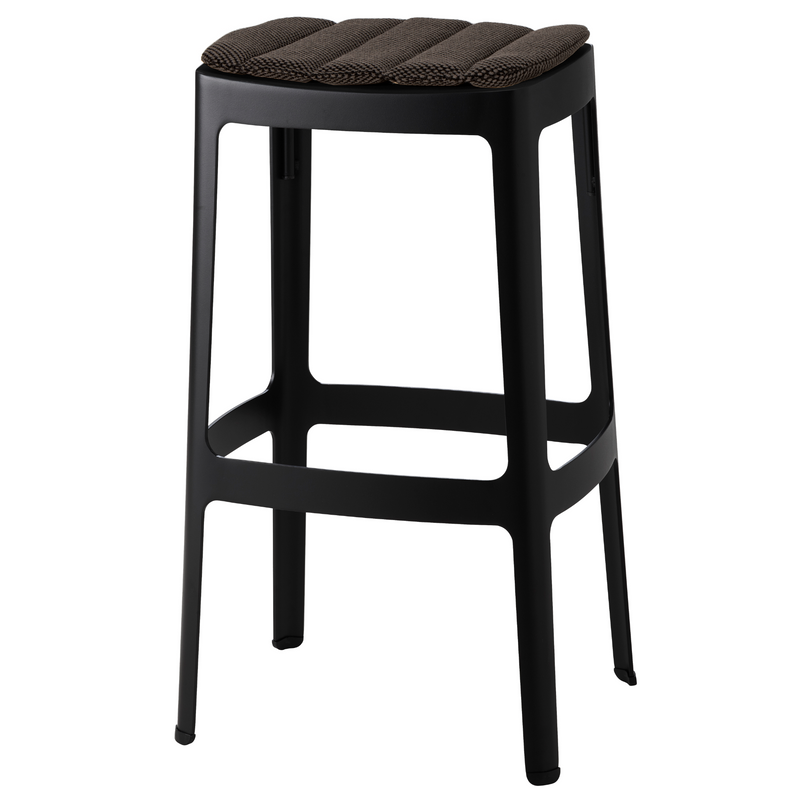 cane-line cut bar chair in Black, Aluminium with Dark Grey, Cane-line Focus cushion
