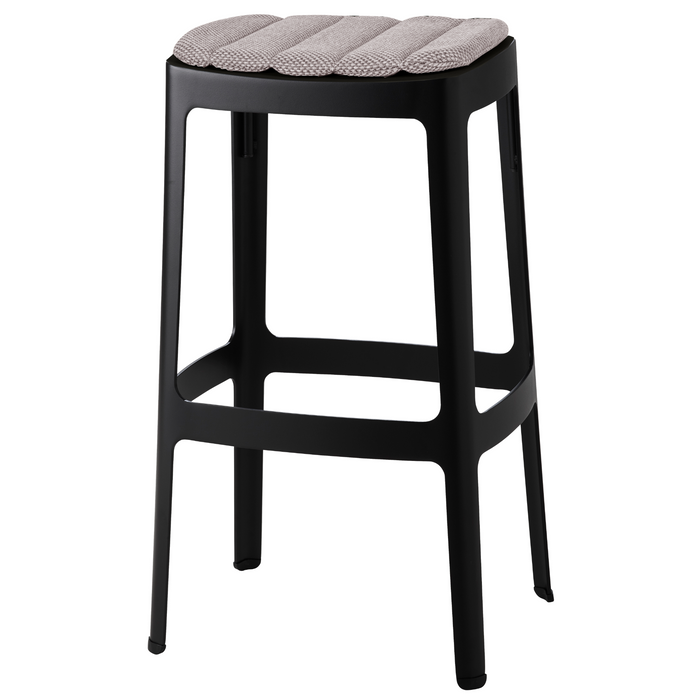 cane-line cut bar chair in Black, Aluminium with Light Grey, Cane-line Focus cushion