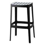cane-line cut bar chair in Black, Aluminium without cushion