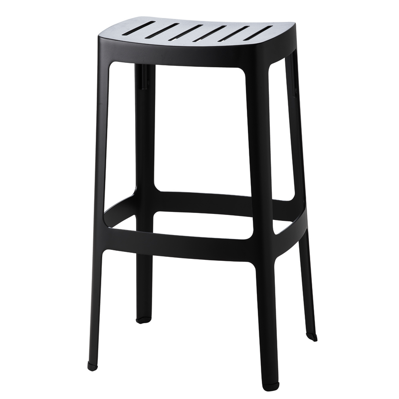 cane-line cut bar chair in Black, Aluminium without cushion