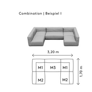 grow outdoor Sectional combination I5 cloud coal dimensions
