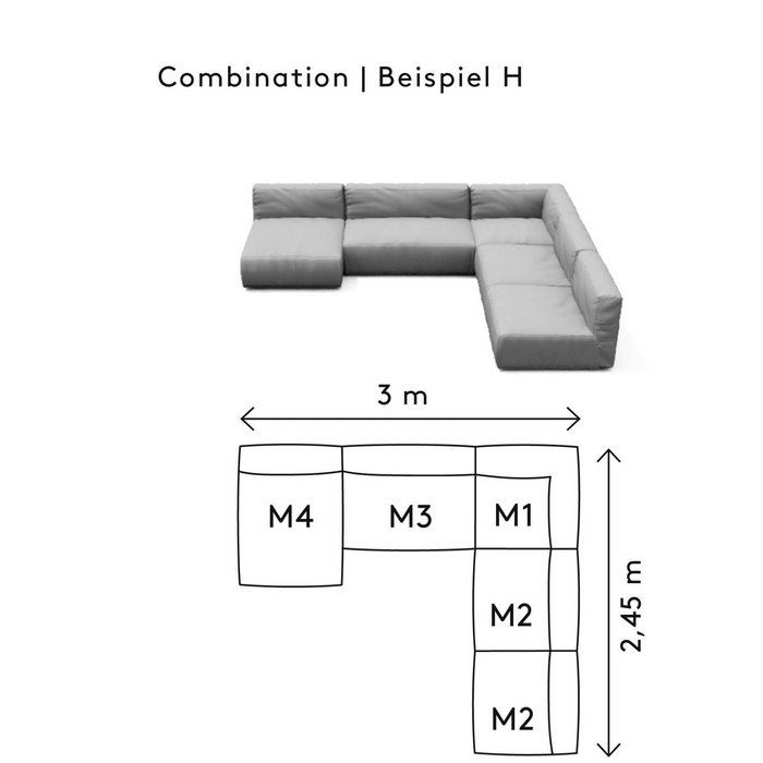 GROW Combination H Five piece cloud coal dimensions