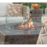Elementi Columbia Fire Pit with wind screen lifestyle