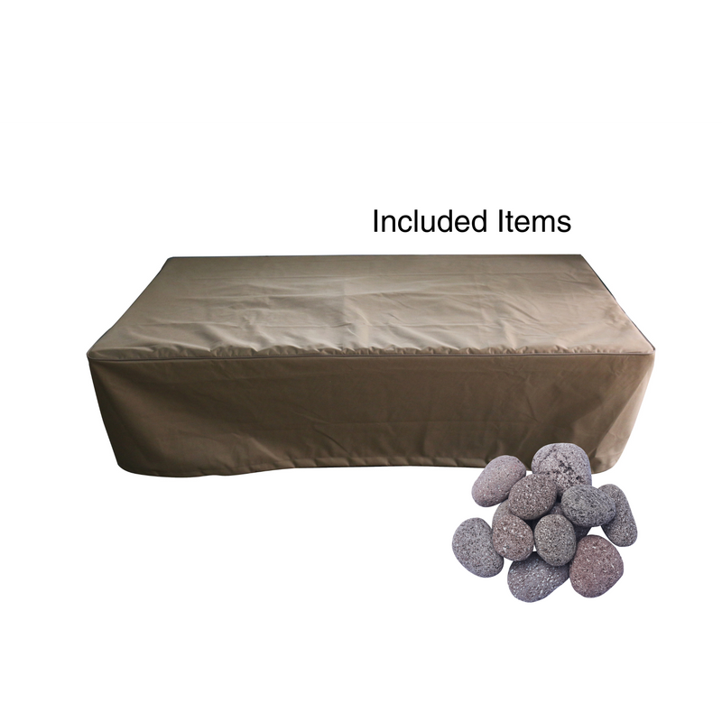 6 seater rectangular concrete dining table natural gas fire pit outdoor cover