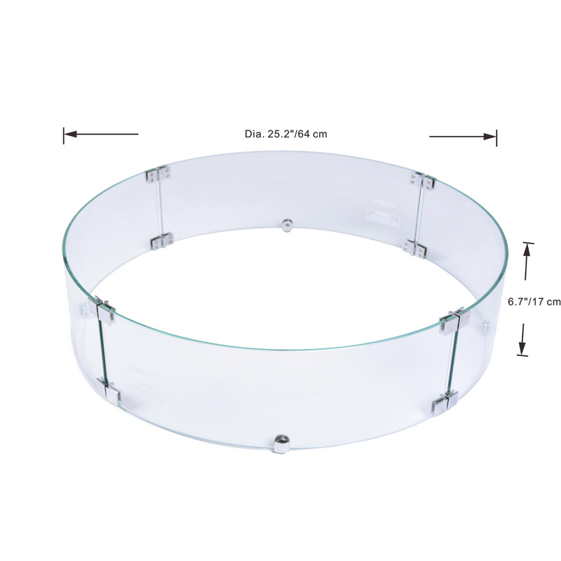 Elementi 25.2" Round Fire Pit Wind Screen