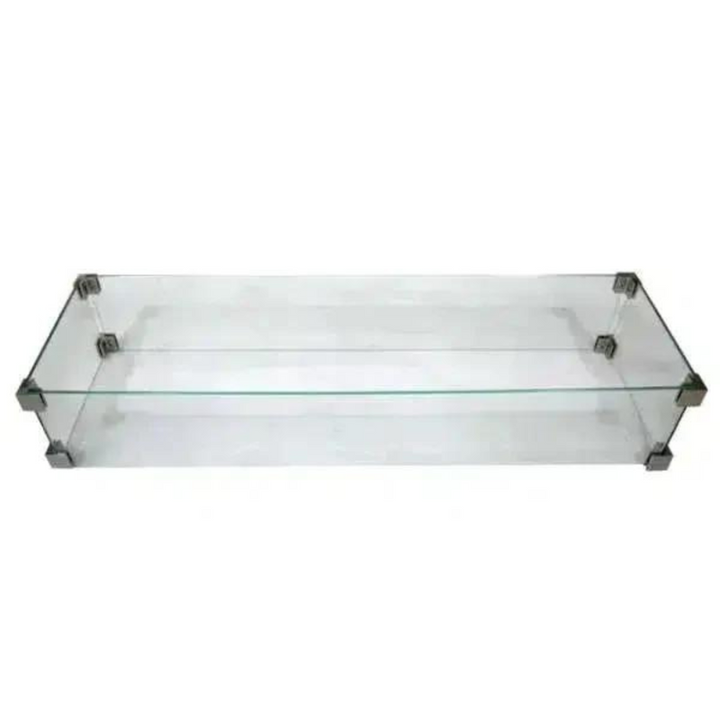 wind screen tempered glass outdoor fire pit accessories
