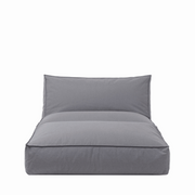 stay day bed outdoor patio lounger with reclining head rest stone