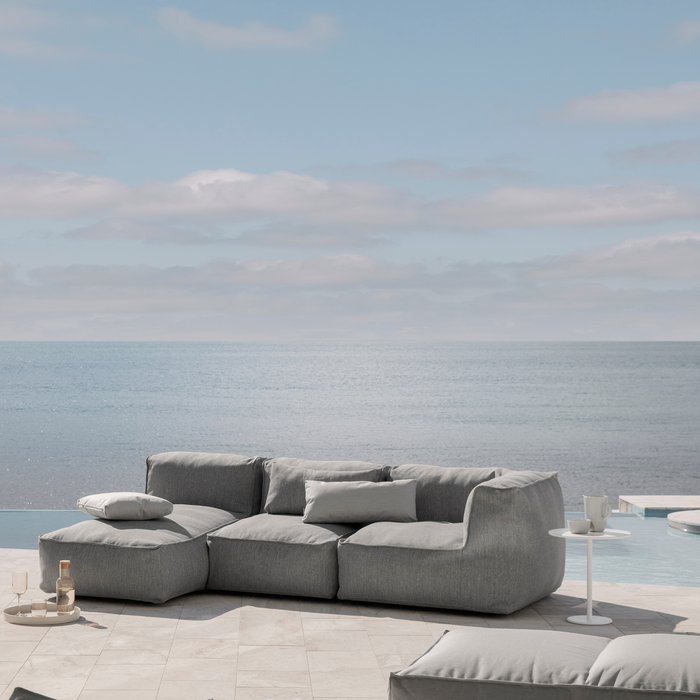 grow outdoor Blomus Sectional Sofa Combination patio cloud coal in a patio lifestyle