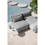 grow outdoor single chaise Sectional patio cloud coal in a pool lifestyle