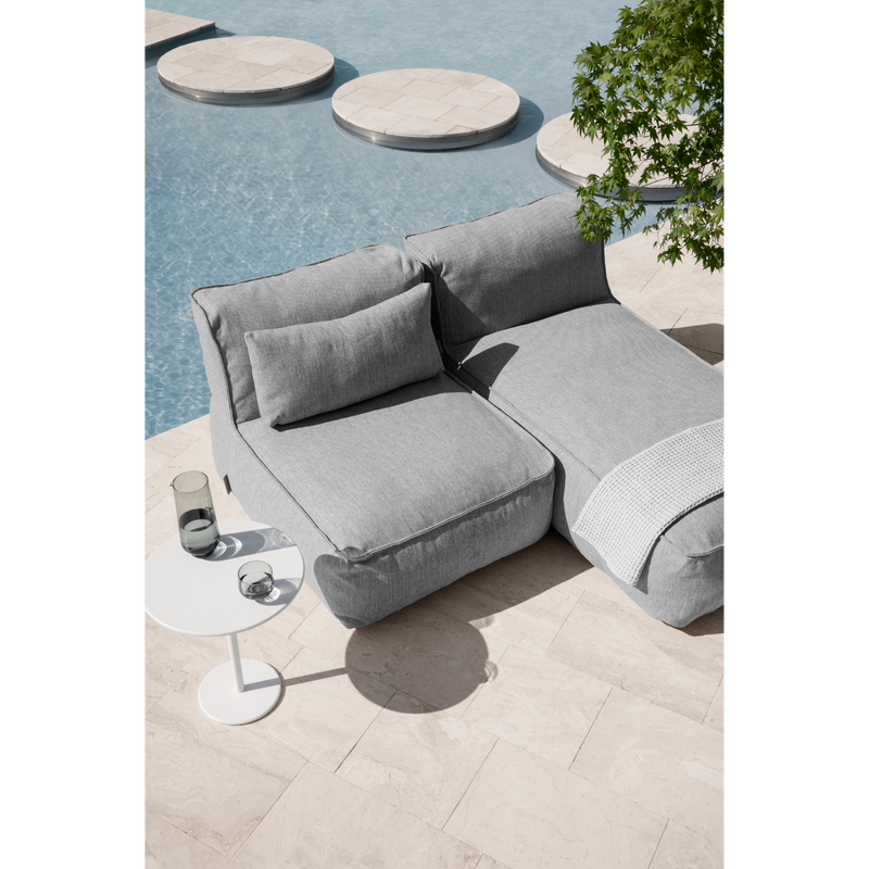 grow outdoor single chaise Sectional patio cloud coal in a pool lifestyle